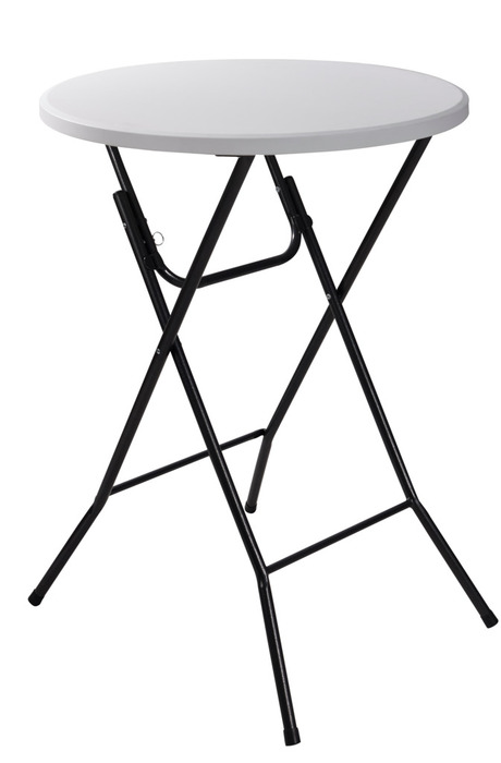 Barbord sammenleggbart hvit/svart Ø80 x 110 cm
